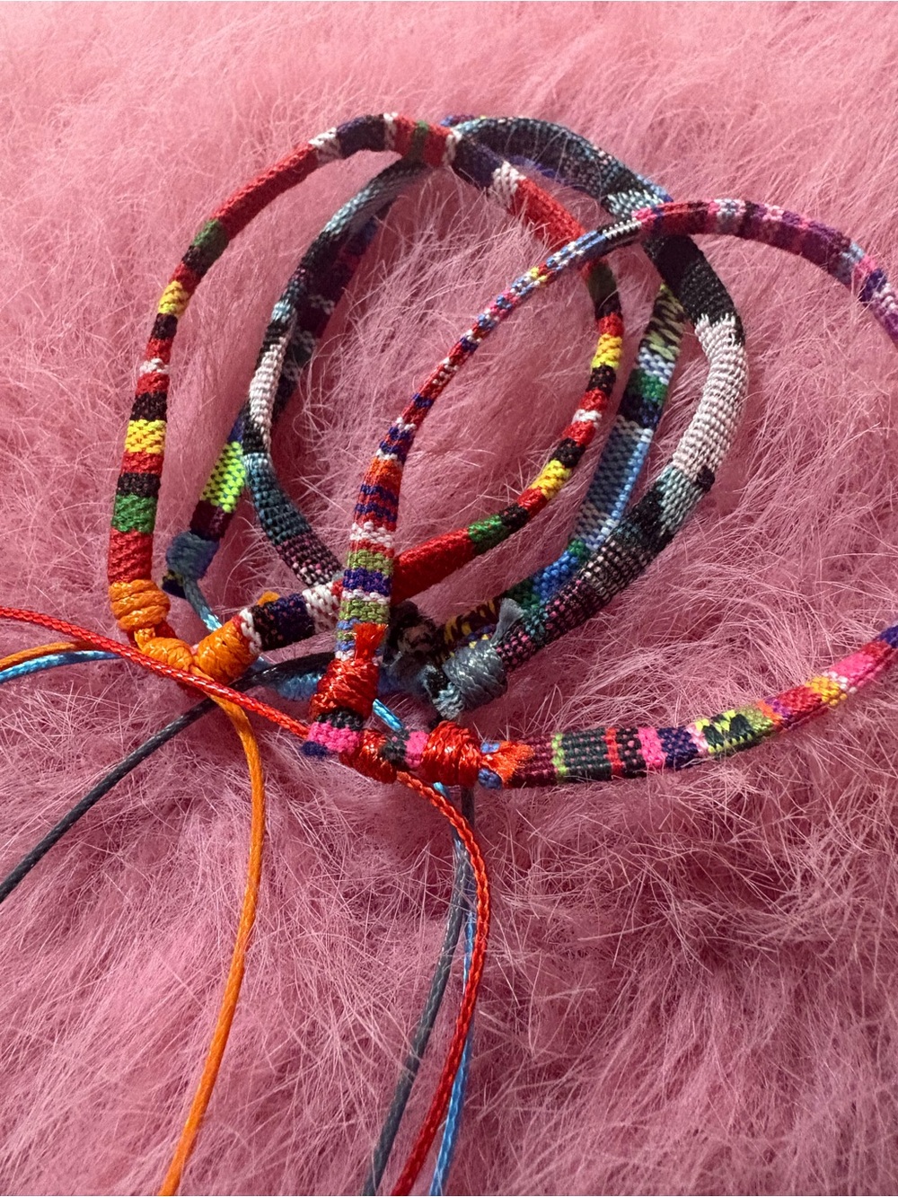 Kids Multicolor Woven Friendship Bracelets - Colorful Pattern Set